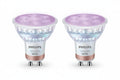 נורות ספוט חכמות צבעוניות Philips Smart LED PAR16 GU10 RGB – מארז זוגי עם מיליוני צבעים