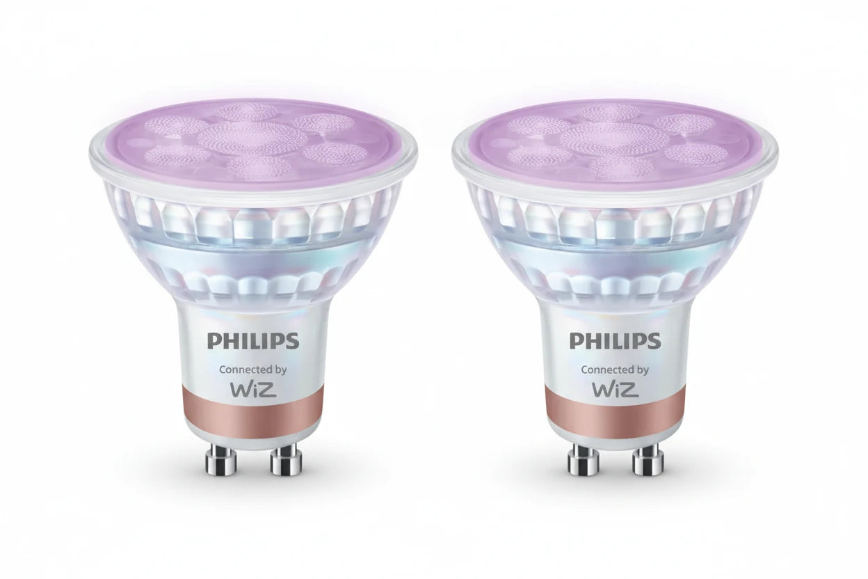 נורות ספוט חכמות צבעוניות Philips Smart LED PAR16 GU10 RGB – מארז זוגי עם מיליוני צבעים