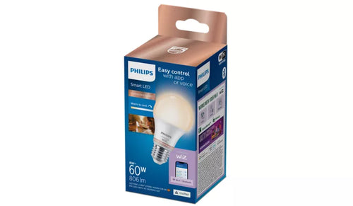 אריזת נורת LED חכמה Philips Smart LED A60 E27 60W – נורה סטנדרטית עם לבן מתכוונן ושליטה באפליקציה