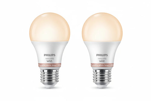 נורות LED חכמות Philips Smart LED A60 E27 60W – מארז זוגי עם לבן מתכוונן