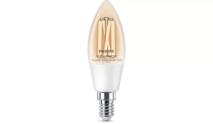 נורת פילמנט חכמה Philips Smart LED Candle C35 E14 40W – נורת נר שקופה עם לבן מתכוונן