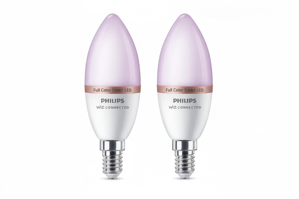 נורות נר חכמות צבעוניות Philips Smart LED Candle C37 E14 RGB – מארז זוגי עם מיליוני צבעים