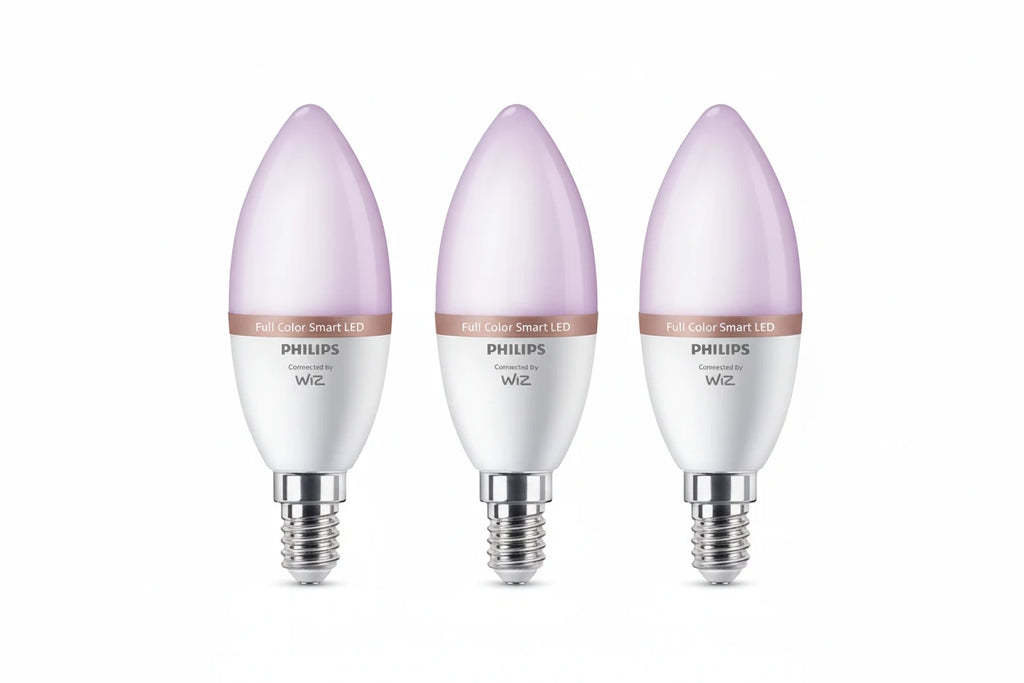 נורות נר חכמות צבעוניות Philips Smart LED Candle C37 E14 RGB – מארז של שלוש נורות עם מיליוני צבעים