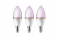 נורות נר חכמות צבעוניות Philips Smart LED Candle C37 E14 RGB – מארז של שלוש נורות עם מיליוני צבעים