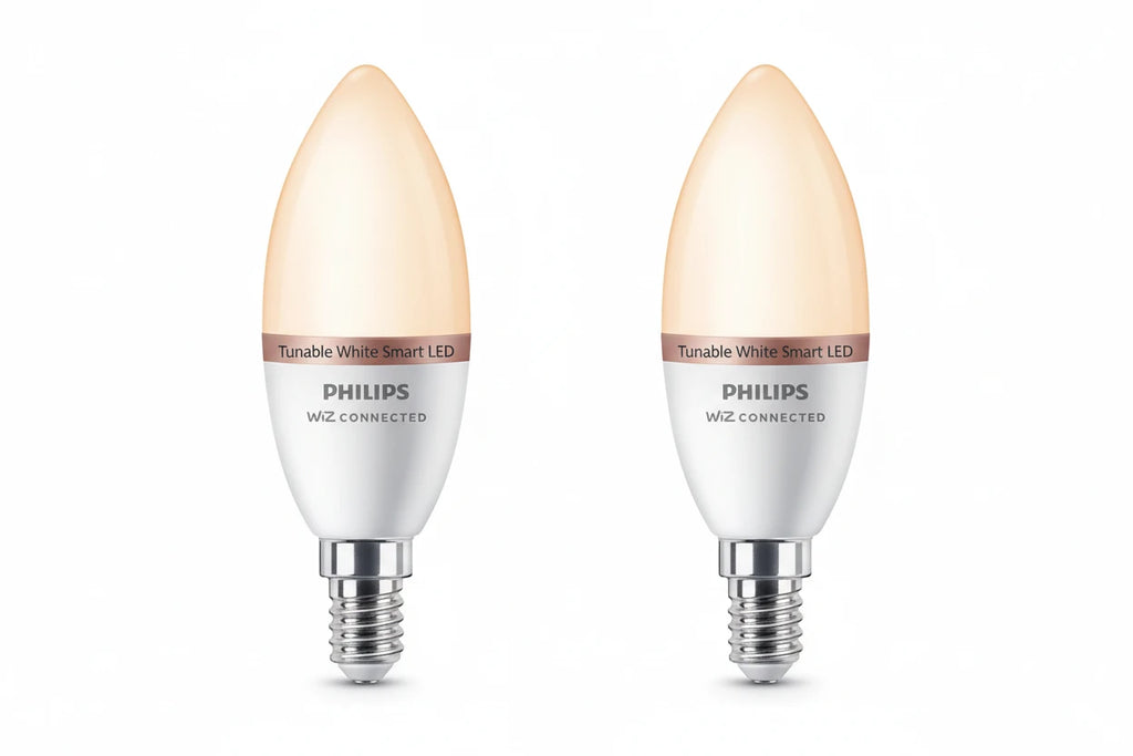 נורות נר חכמות Philips Smart LED Candle C37 E14 40W – מארז זוגי עם לבן מתכוונן