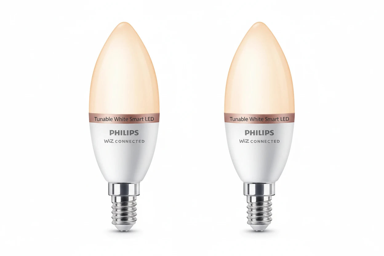 נורות נר חכמות Philips Smart LED Candle C37 E14 40W – מארז זוגי עם לבן מתכוונן