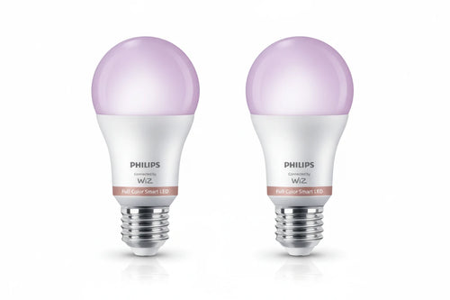 נורות LED חכמות צבעוניות Philips Smart LED A60 E27 RGB – מארז זוגי עם מיליוני צבעים