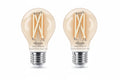 נורת פילמנט חכמה Philips Smart LED A60 E27 60W שקופה - מארז זוגי עם לבן מתכוונן